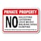 Signmission Safety Sign, 12 in Height, Aluminum, Private Prop - N Loud1 A-1218 Private Prop - N Loud1 - alternate 1